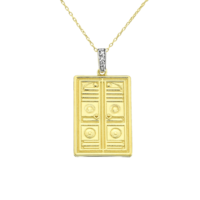 Gold & Diamond Necklace â€“ Kaaba Door Design from Frank Rosha Jewellery JFRN0701Y