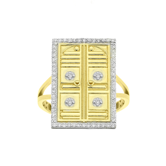 Diamond Ring – Kaaba Door Design from Frank Rosha Jewellery JFRR0702Y